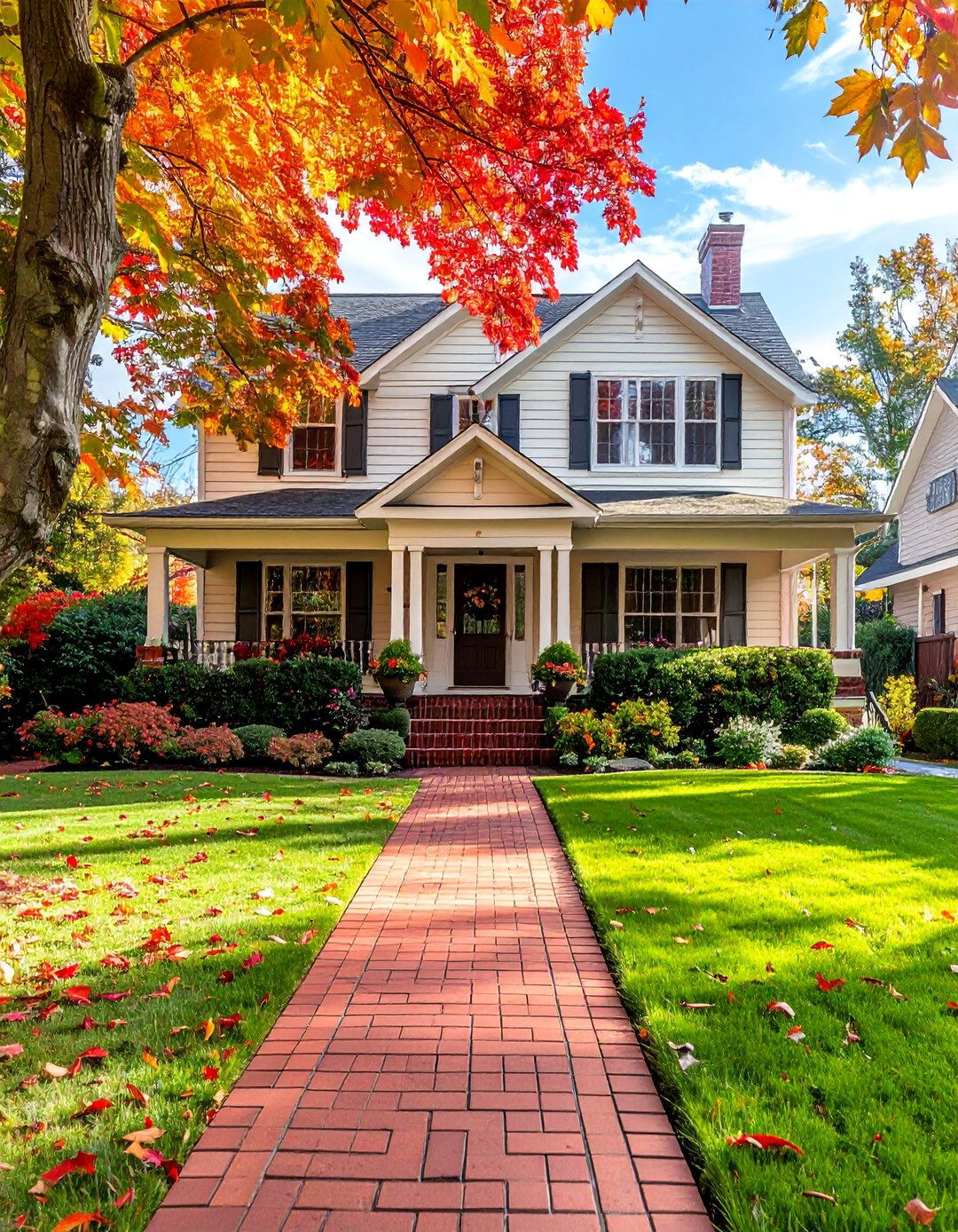 Siding with a Brick Wainscoting Accent - 20 Two-tone Siding Designs to Boost Curb Appeal