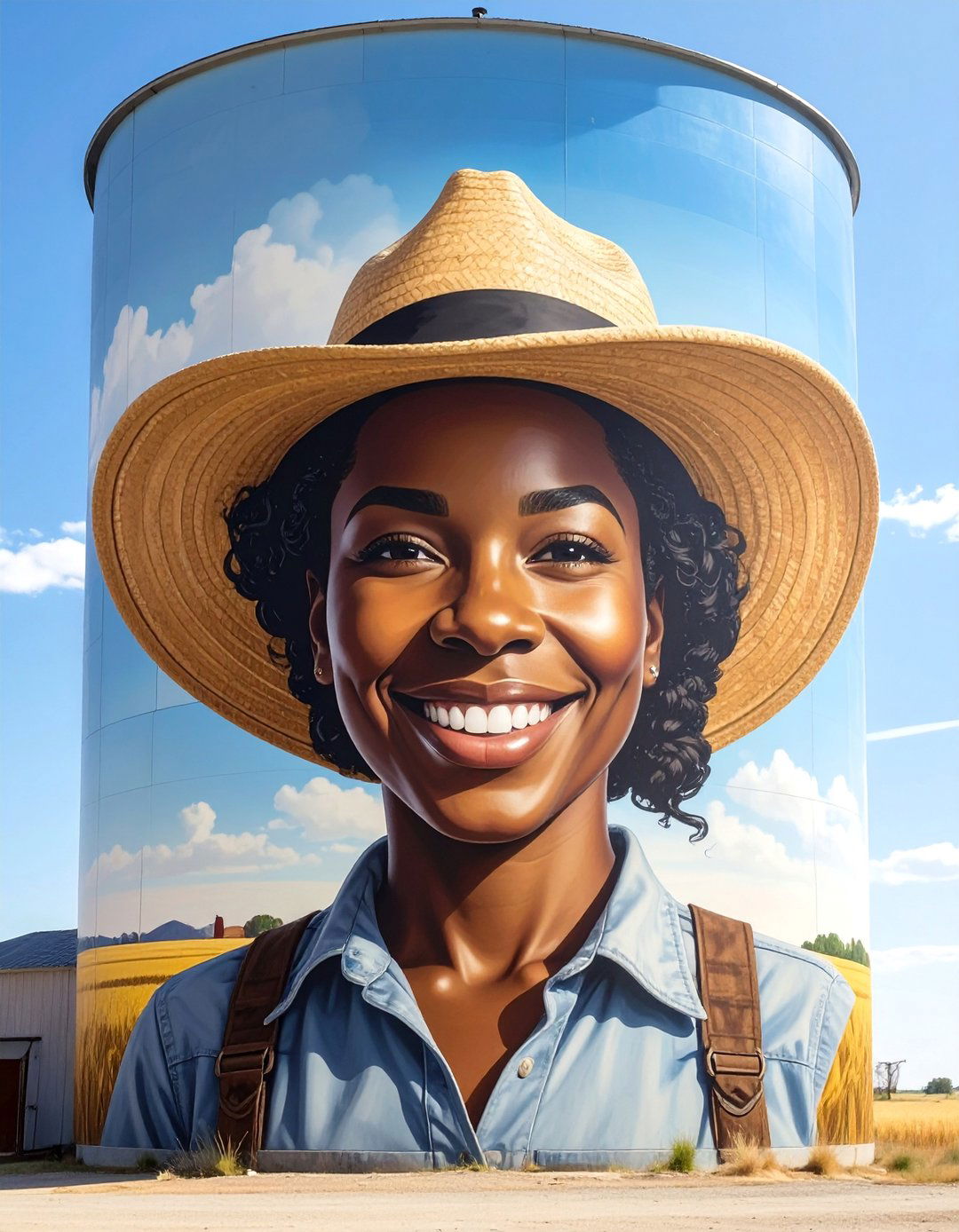 Silo and Water Tower Small Town Mural - 20 Small Town Murals to Brighten Up Your Community