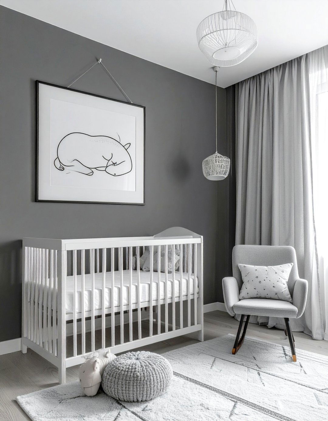 Simple Line Art for Nursery Walls - 25 Black and White Nursery Ideas for Timeless Style