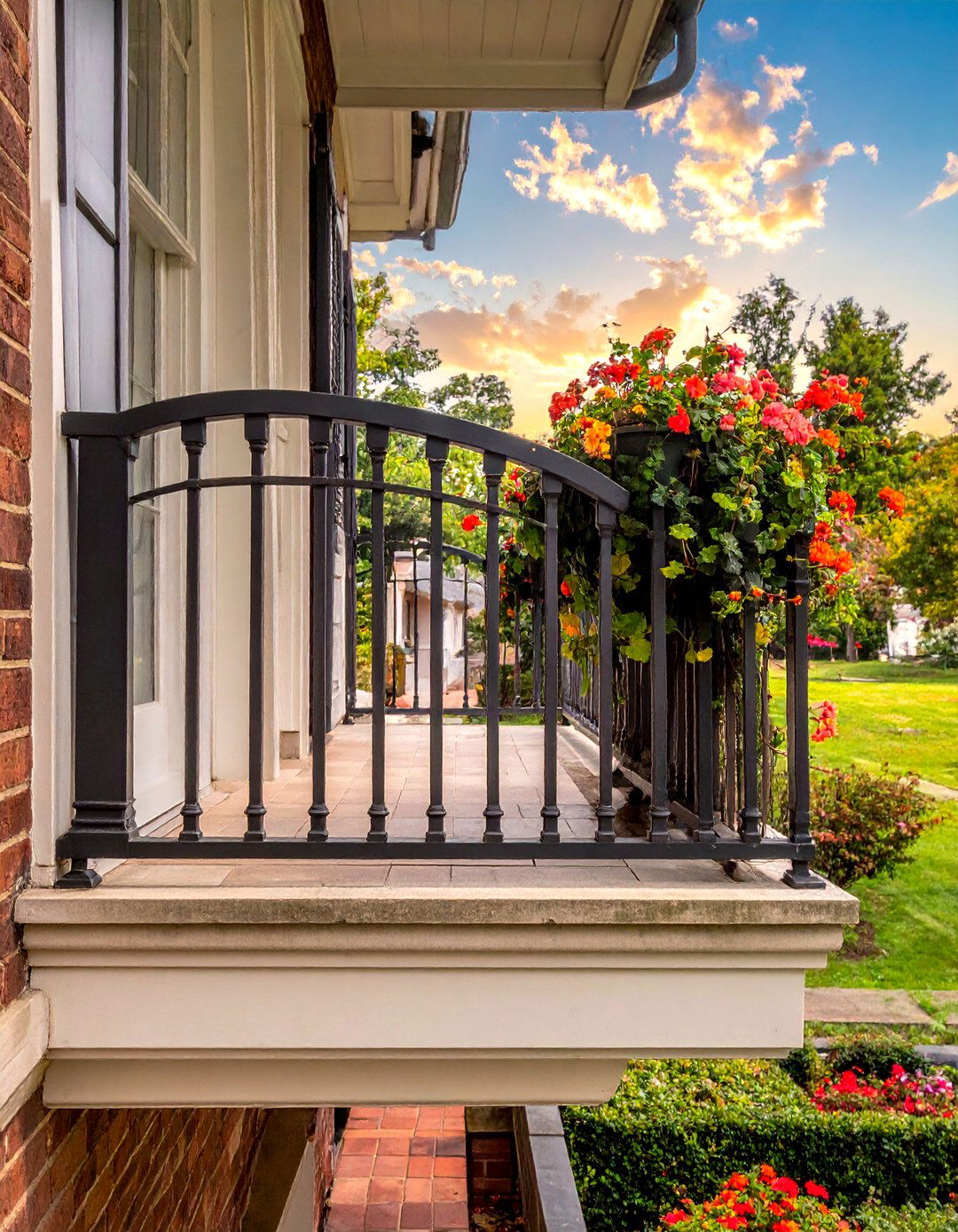 Simple Vertical Bar French Balcony - 25 French Balcony Ideas for a Charming Outdoor Space