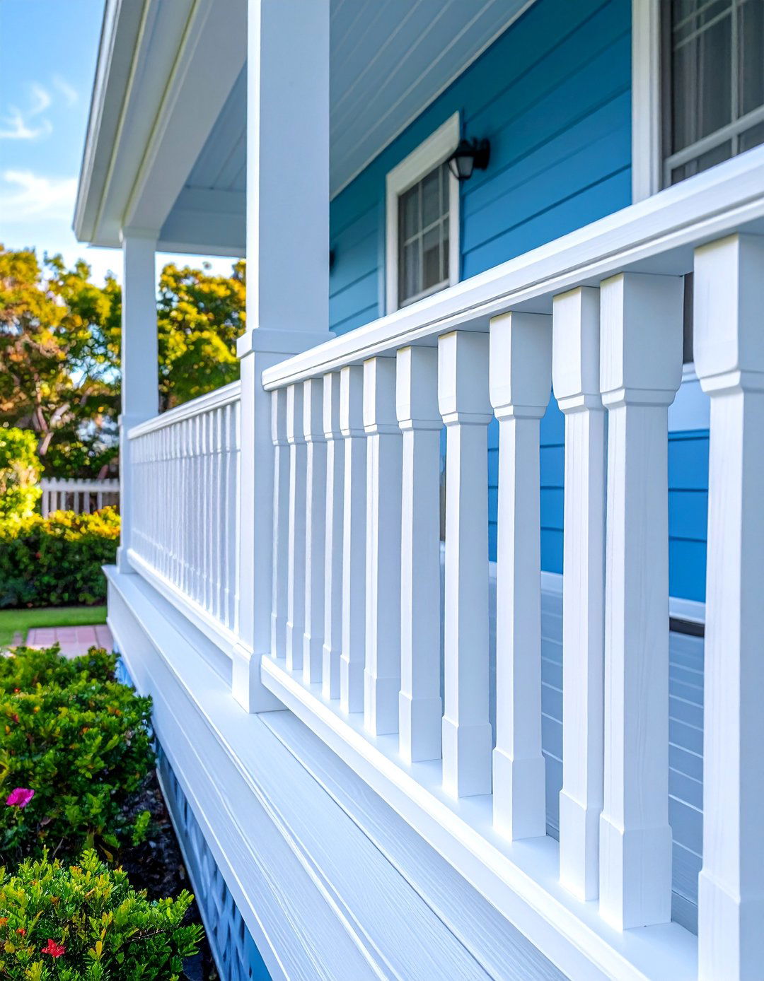 Simple White PVC Front Porch Railing - 25 Front Porch Railing Ideas for Curb Appeal