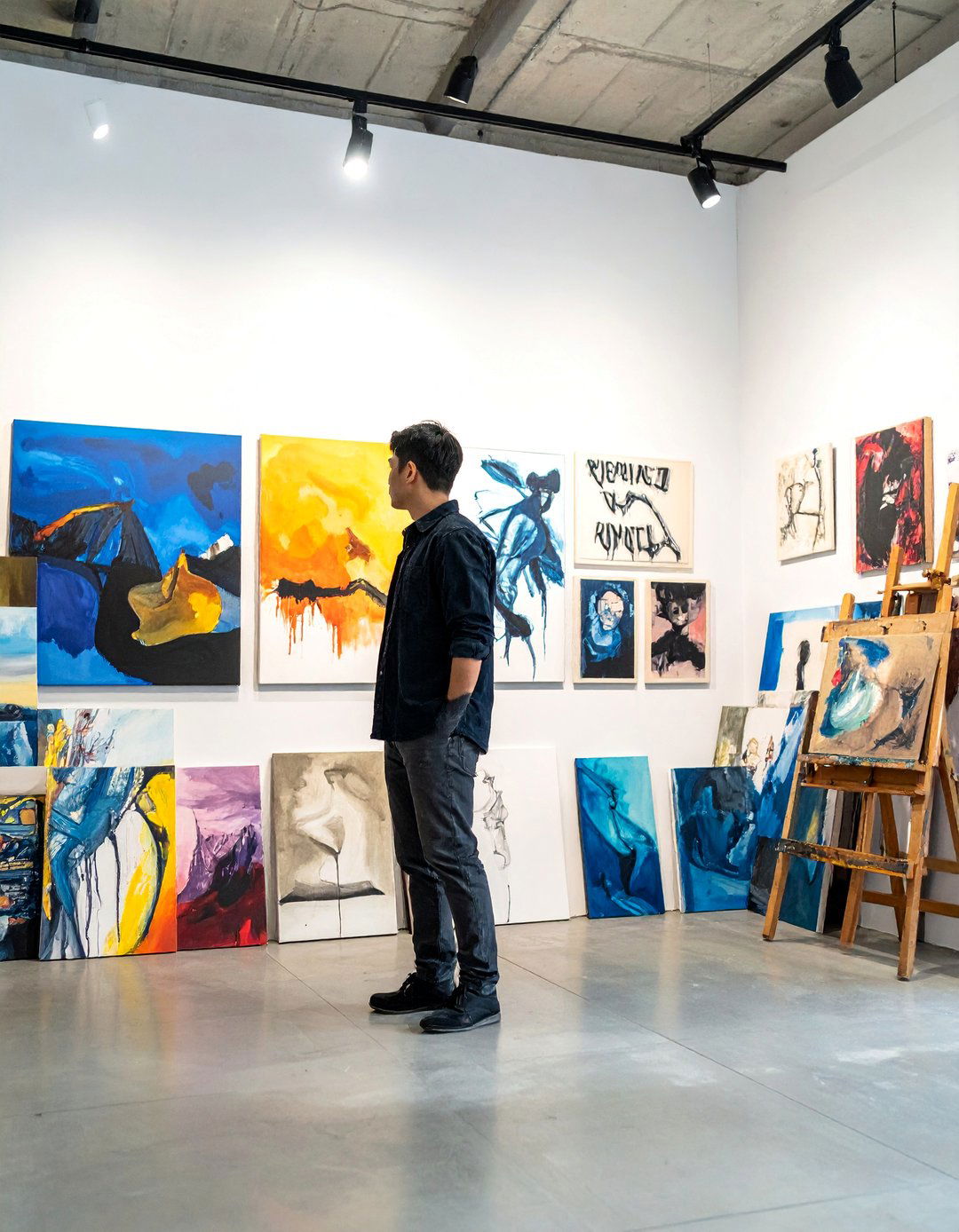 Single Artist Showcase Gallery Wall - 25 Eclectic Gallery Wall Ideas for Artistic Homes