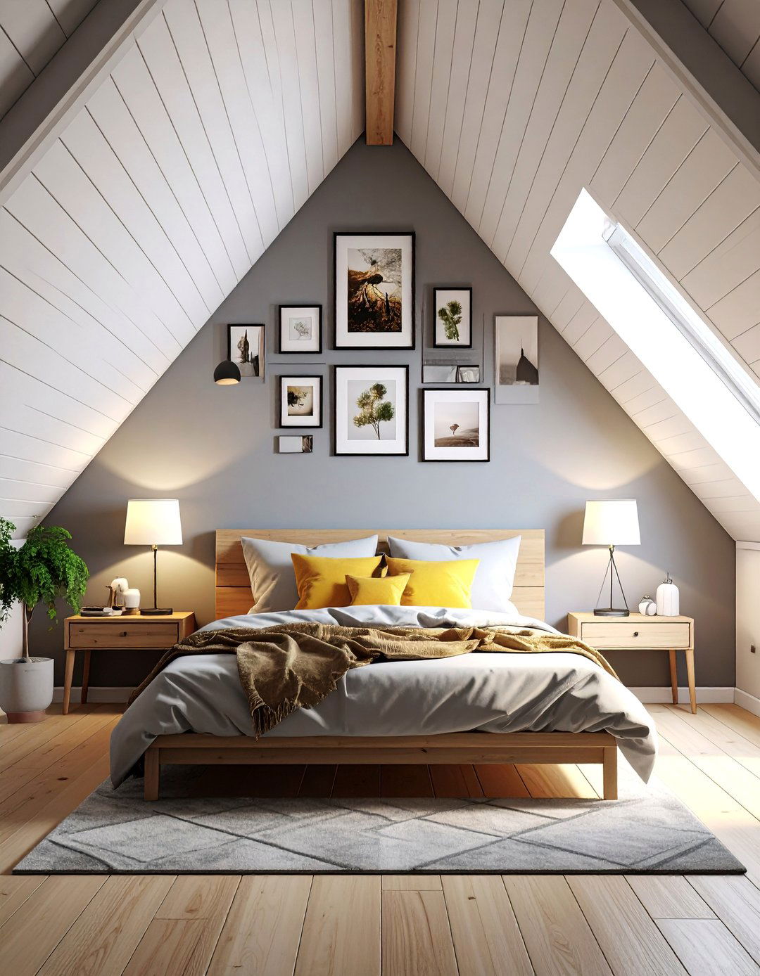 Slanted Ceiling Photo Wall - 40 Photo Wall Ideas to Personalize Your Living Space