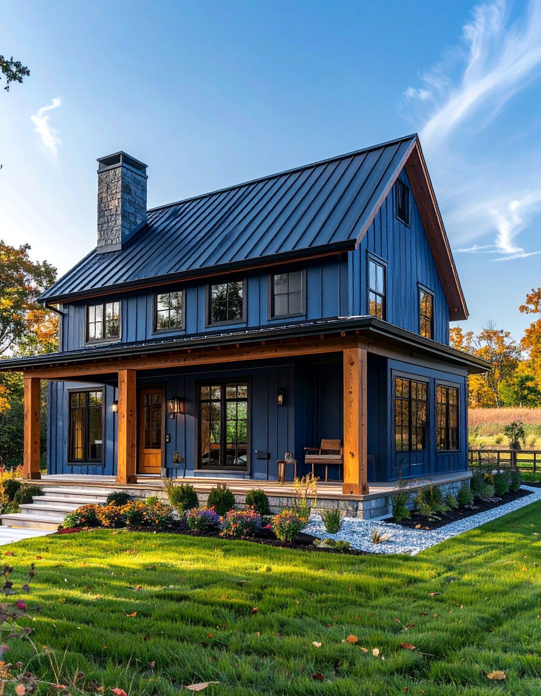 Slate Blue for a Modern Farmhouse - 30 Blue Exterior House Paint Ideas for Curb Appeal