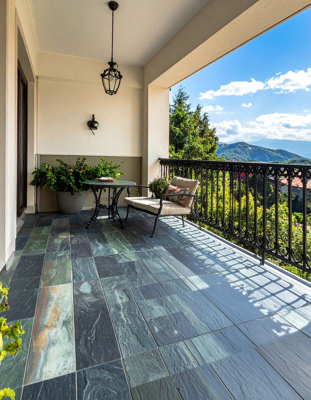 Slate Tile Balcony Flooring - 25 Balcony Flooring Ideas to Enhance Your Outdoor Space