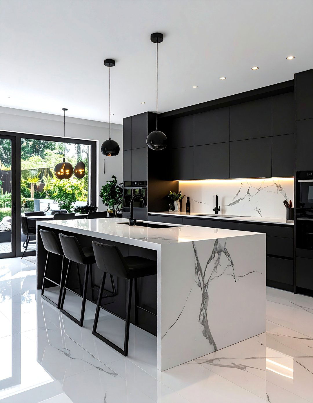 Sleek Matte Black Kitchen Cabinets - 40 Kitchen Cabinet Color Ideas to Refresh Your Space