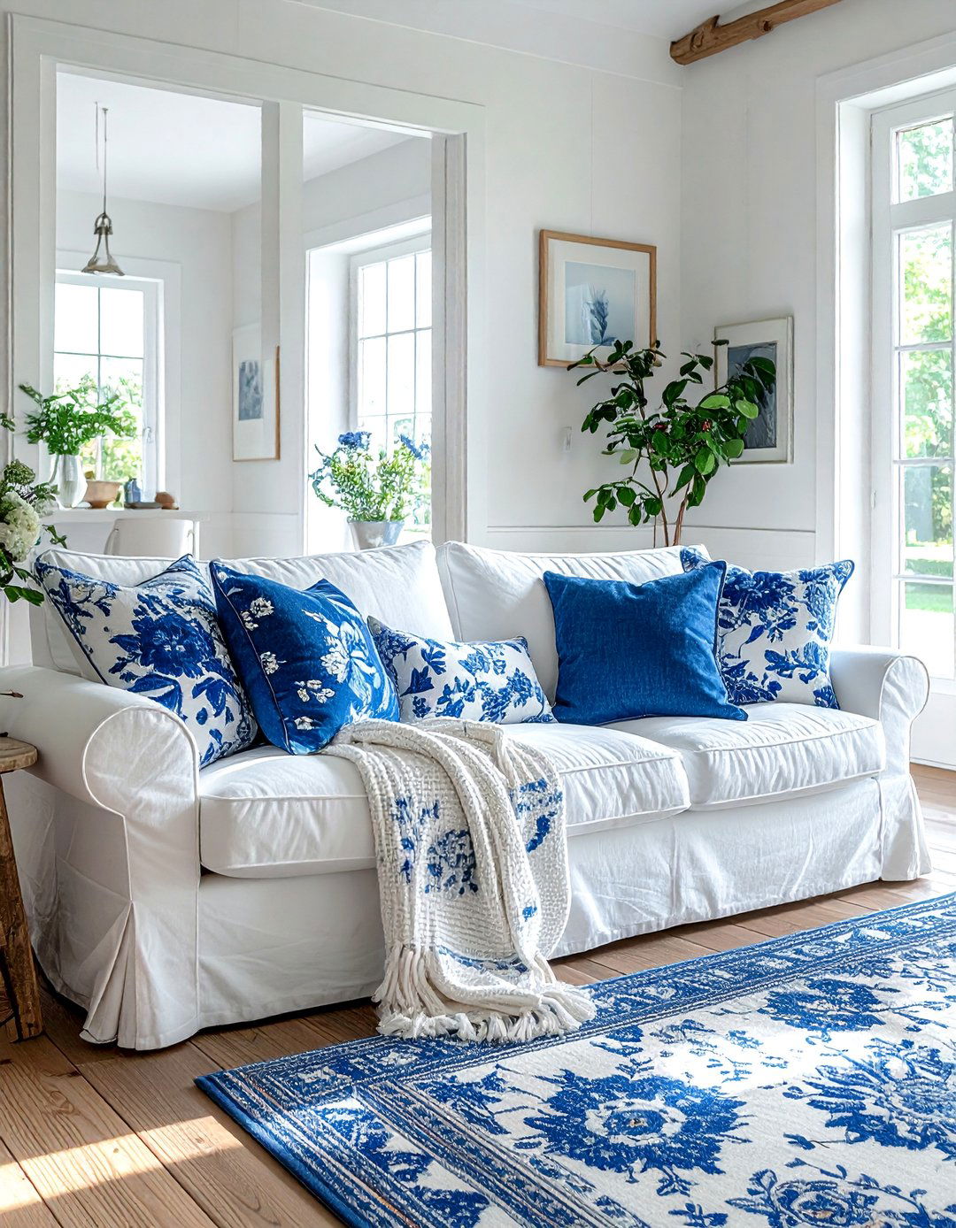 Slipcovered Sofa Cottage Living Room - 30 Cottage Living Room Ideas for a Cozy Retreat