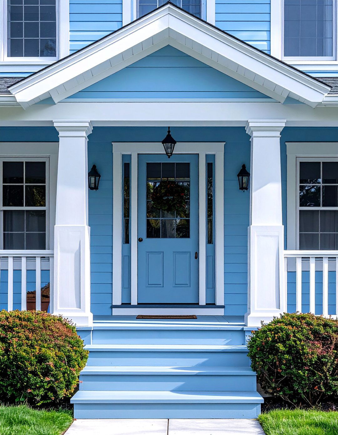 Small Front Porch with Classic Column Details - 40 Small Front Porch Ideas for a Welcoming Entryway