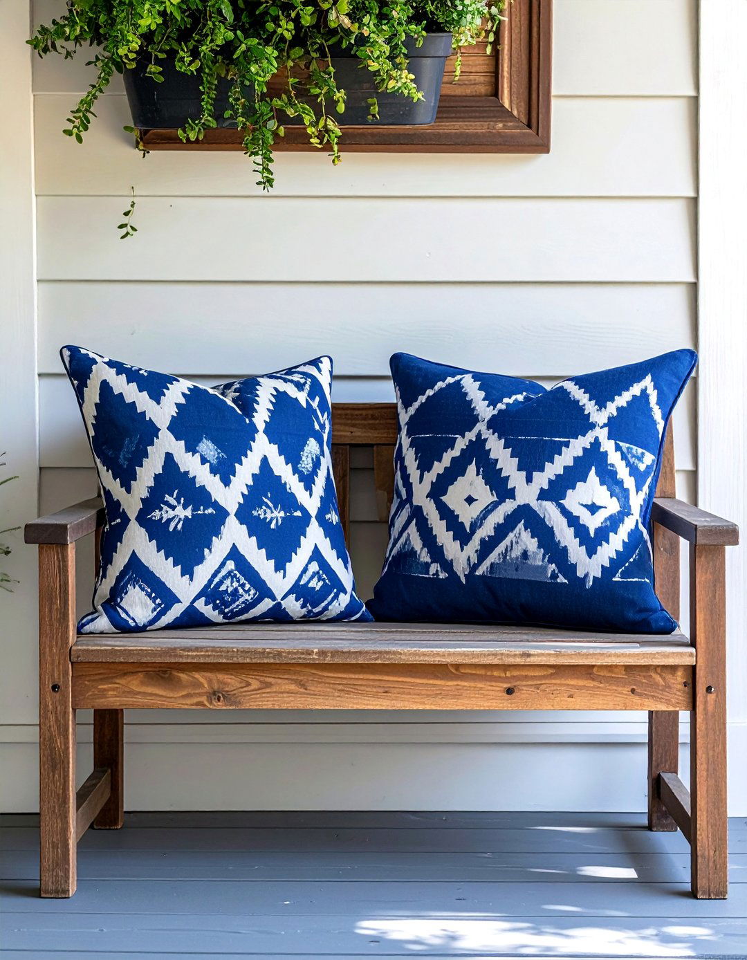 Small Front Porch with Coordinated Throw Pillows - 40 Small Front Porch Ideas for a Welcoming Entryway