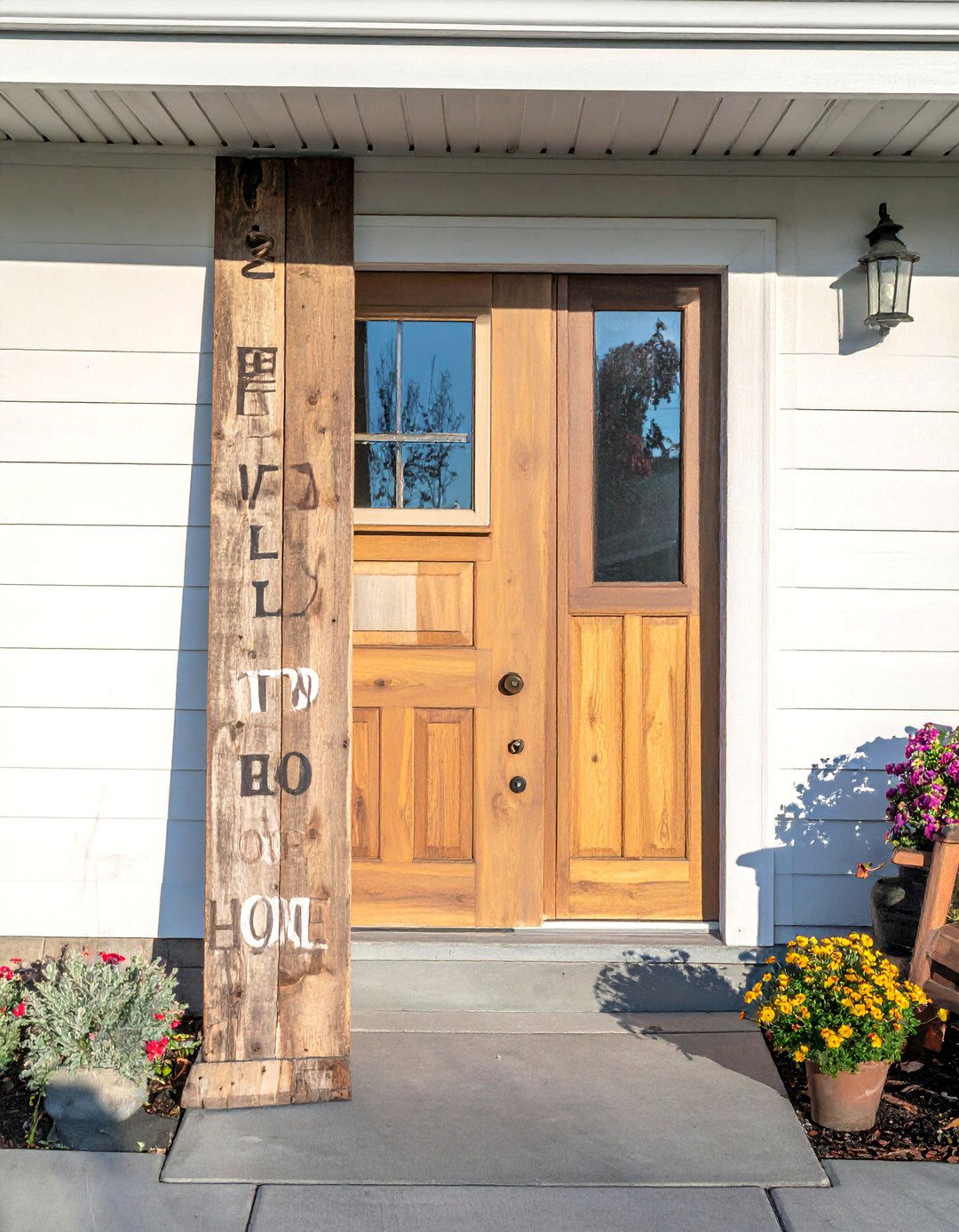 Small Front Porch with a Custom Welcome Sign - 40 Small Front Porch Ideas for a Welcoming Entryway