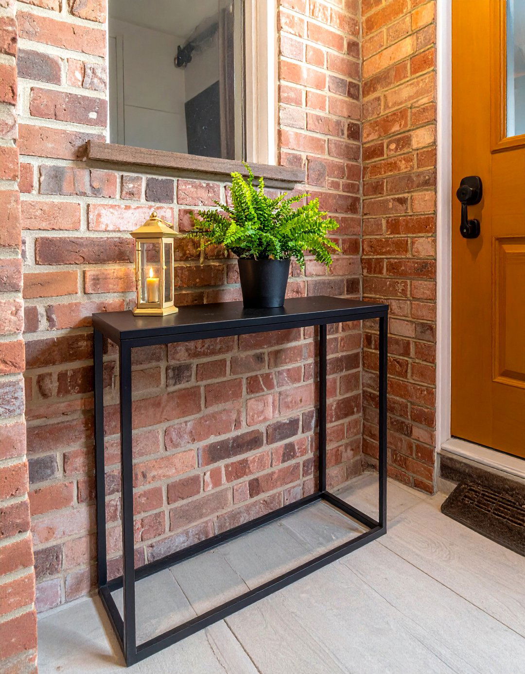 Small Front Porch with a Slim Console Table - 40 Small Front Porch Ideas for a Welcoming Entryway