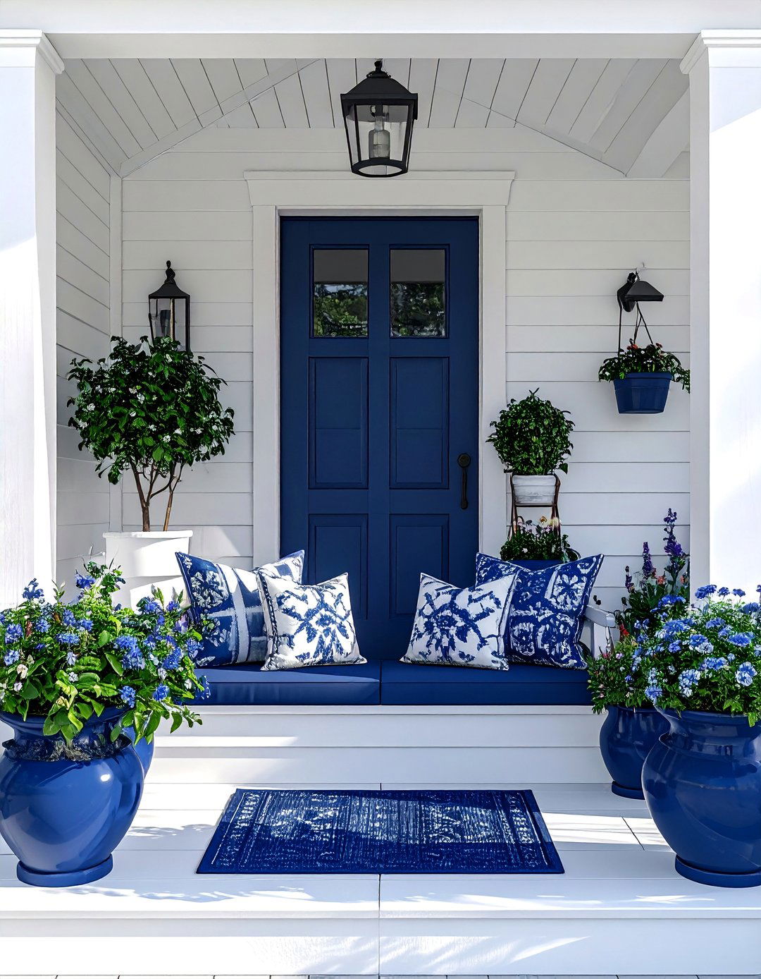 Small Front Porch with a Unified Color Scheme - 40 Small Front Porch Ideas for a Welcoming Entryway