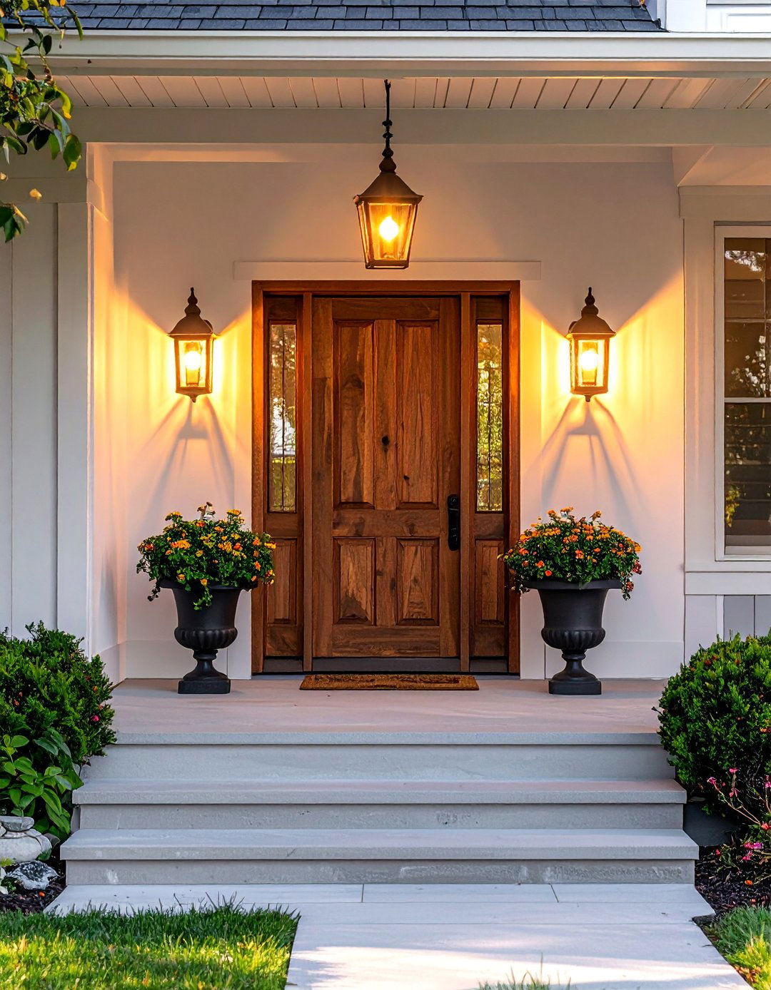 Small Front Porch with an Elegant Outdoor Sconce - 40 Small Front Porch Ideas for a Welcoming Entryway