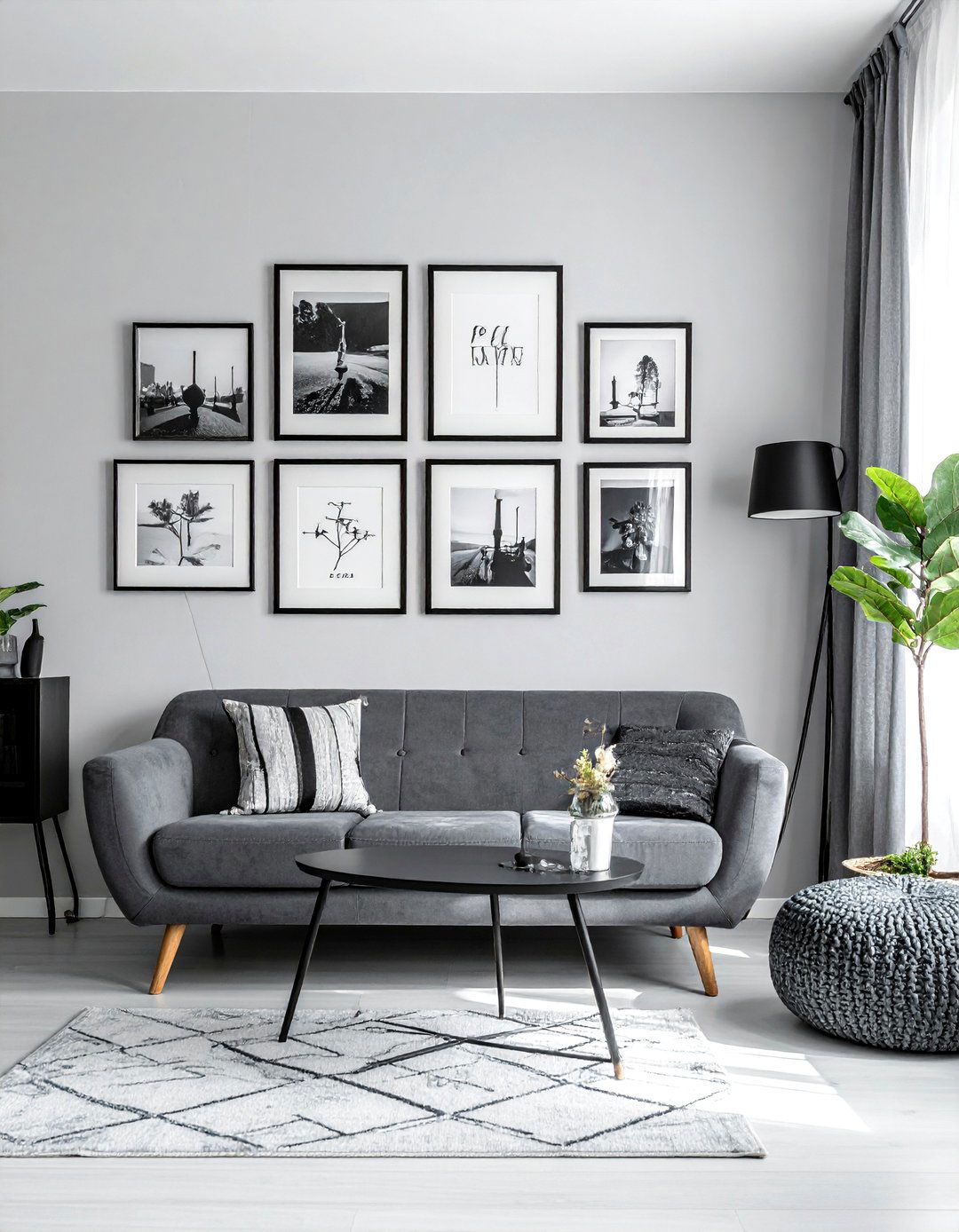 Small Living Room with a Gallery Wall - 40 Small Living Room Ideas for Cozy Spaces