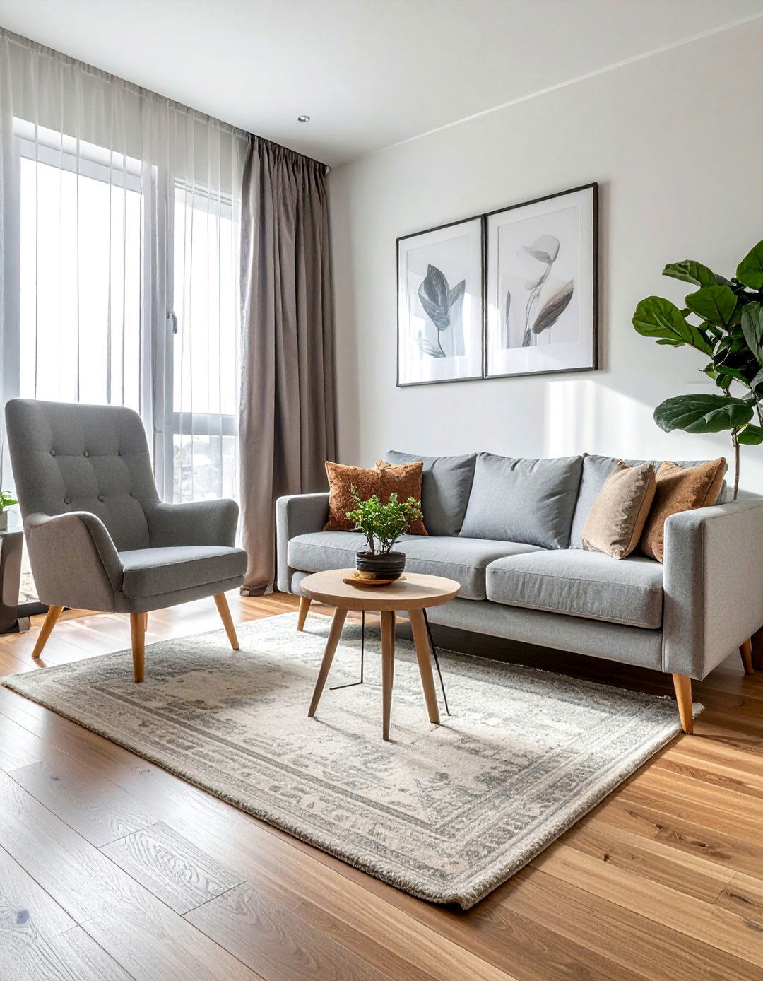 Small Living Room with a Large Area Rug - 40 Small Living Room Ideas for Cozy Spaces