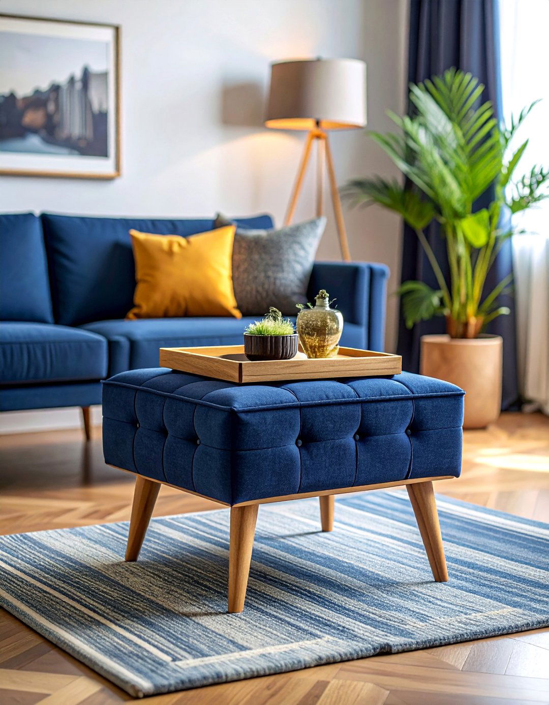 Small Living Room with a Multifunctional Ottoman - 40 Small Living Room Ideas for Cozy Spaces