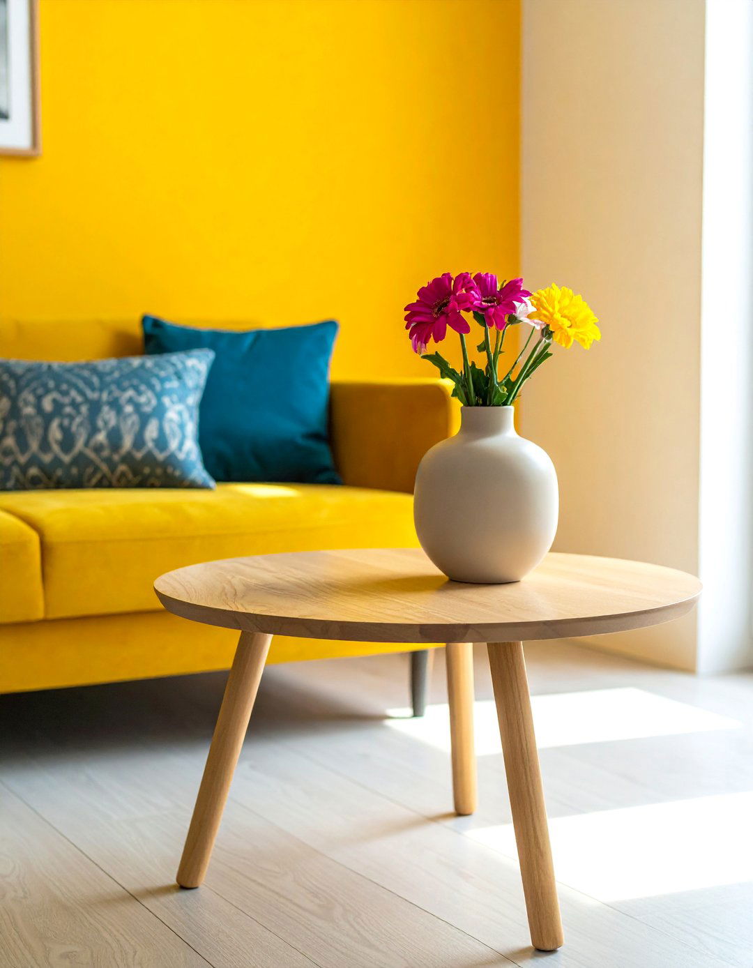 Small Living Room with a Round Coffee Table - 40 Small Living Room Ideas for Cozy Spaces