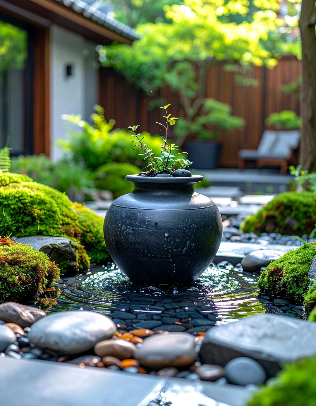 Small Patio Water Feature for Tranquility - 40 Small Patio Ideas to Maximize Your Outdoor Space