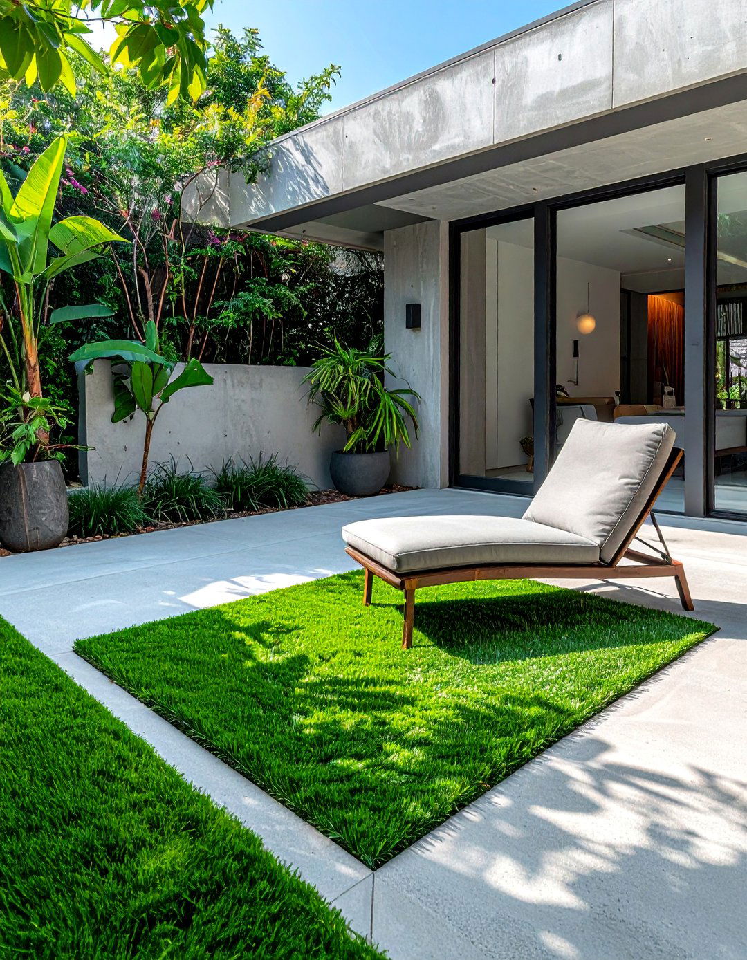 Small Patio with Artificial Grass Accents - 40 Small Patio Ideas to Maximize Your Outdoor Space