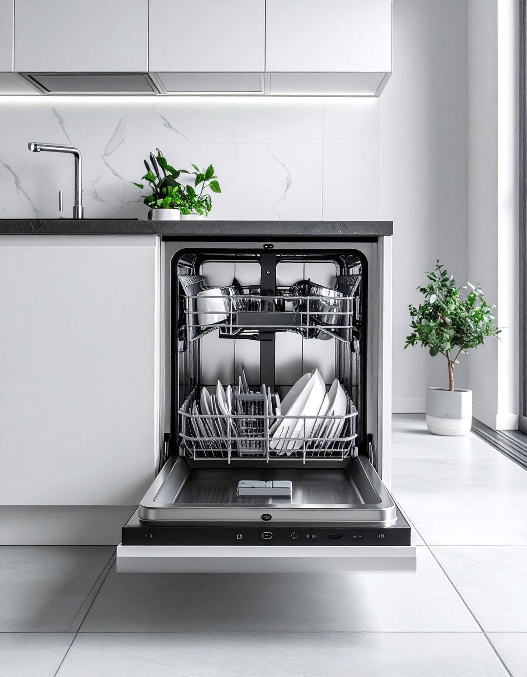 Smart Dishwasher Technology - 40 Modern Kitchen Ideas for a Sleek and Functional Space