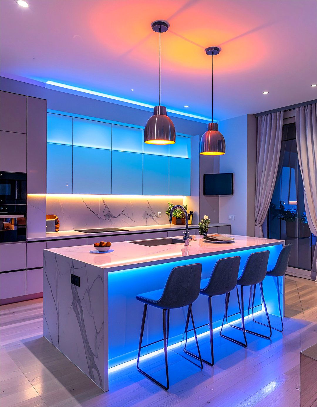 Smart LED Kitchen Island Lighting - 20 Kitchen Island Lighting Ideas to Brighten Your Space