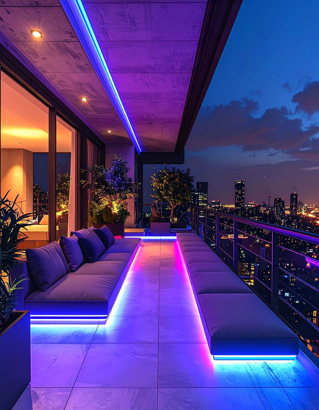 Smart Lighting System for a Loft Balcony - 20 Loft Balcony Ideas to Maximize Your Urban Space