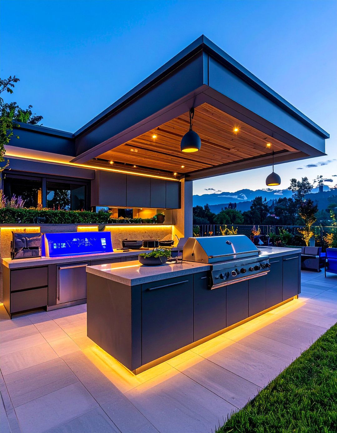 Smart Technology Features Design - 20 Luxury Outdoor Kitchen Ideas for Entertaining