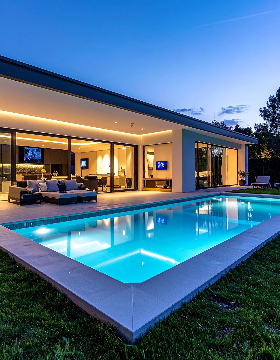 Smart Technology Integration - 20 Rectangle Pool With Hot Tub Designs for Backyards