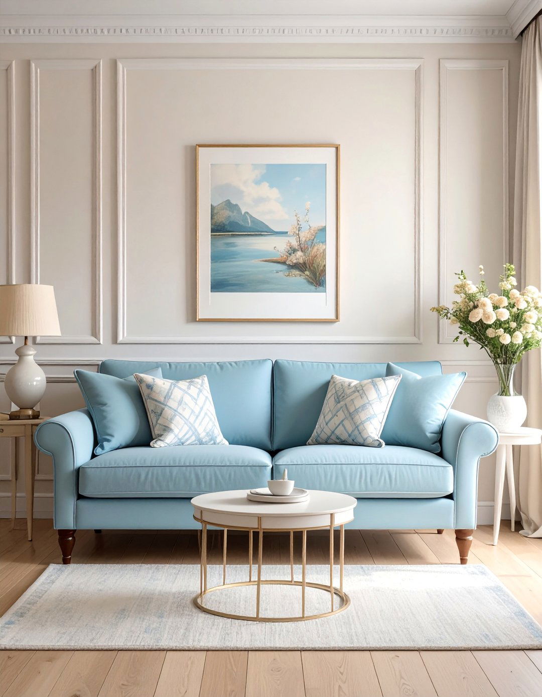 Soft Blue and Cream Palette - 40 French Country Living Room Ideas for a Cozy Space