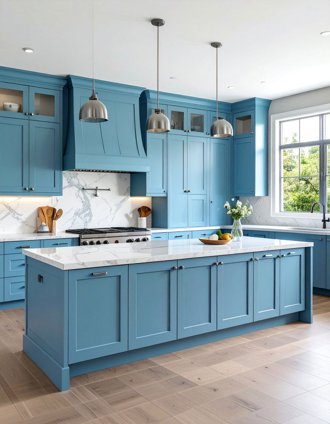Soft Sky Blue Kitchen Cabinets - 40 Kitchen Cabinet Color Ideas to Refresh Your Space