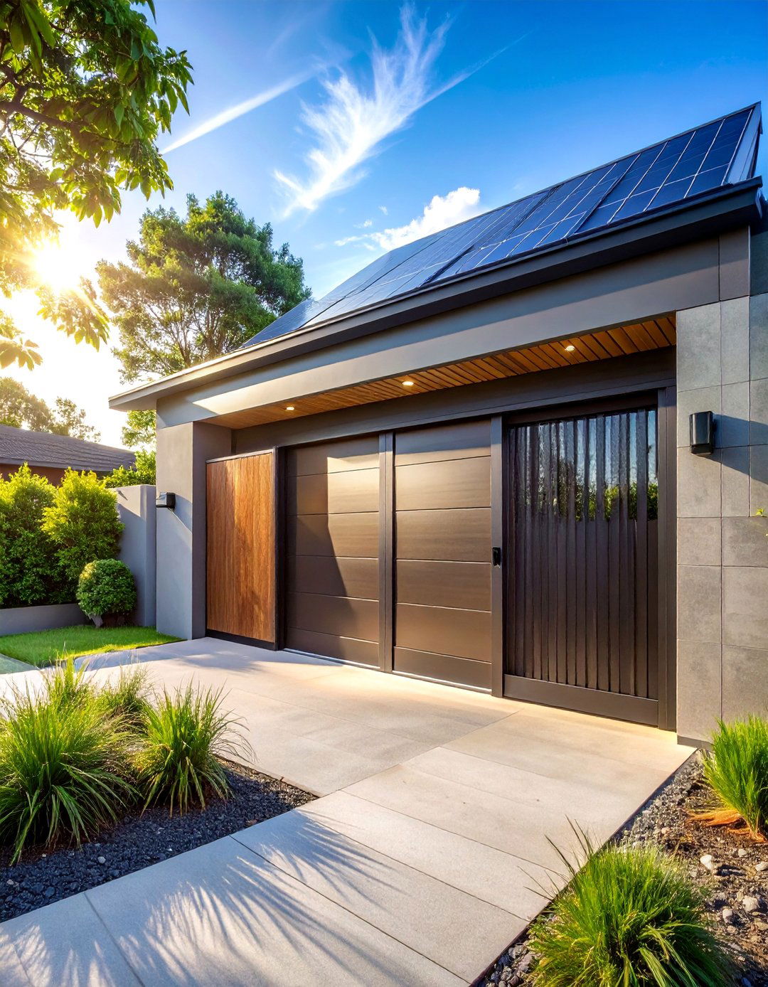 Solar Powered Eco Friendly Gates - 30 Sliding Gate Design Ideas for Modern Homes