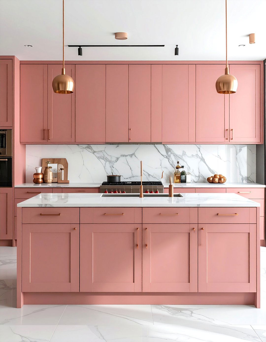 Sophisticated Dusty Rose Kitchen Cabinets - 40 Kitchen Cabinet Color Ideas to Refresh Your Space