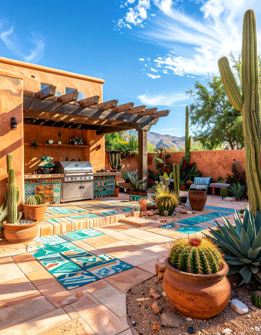 Southwest Desert BBQ Oasis - 40 Amazing BBQ Area Ideas for Outdoor Living