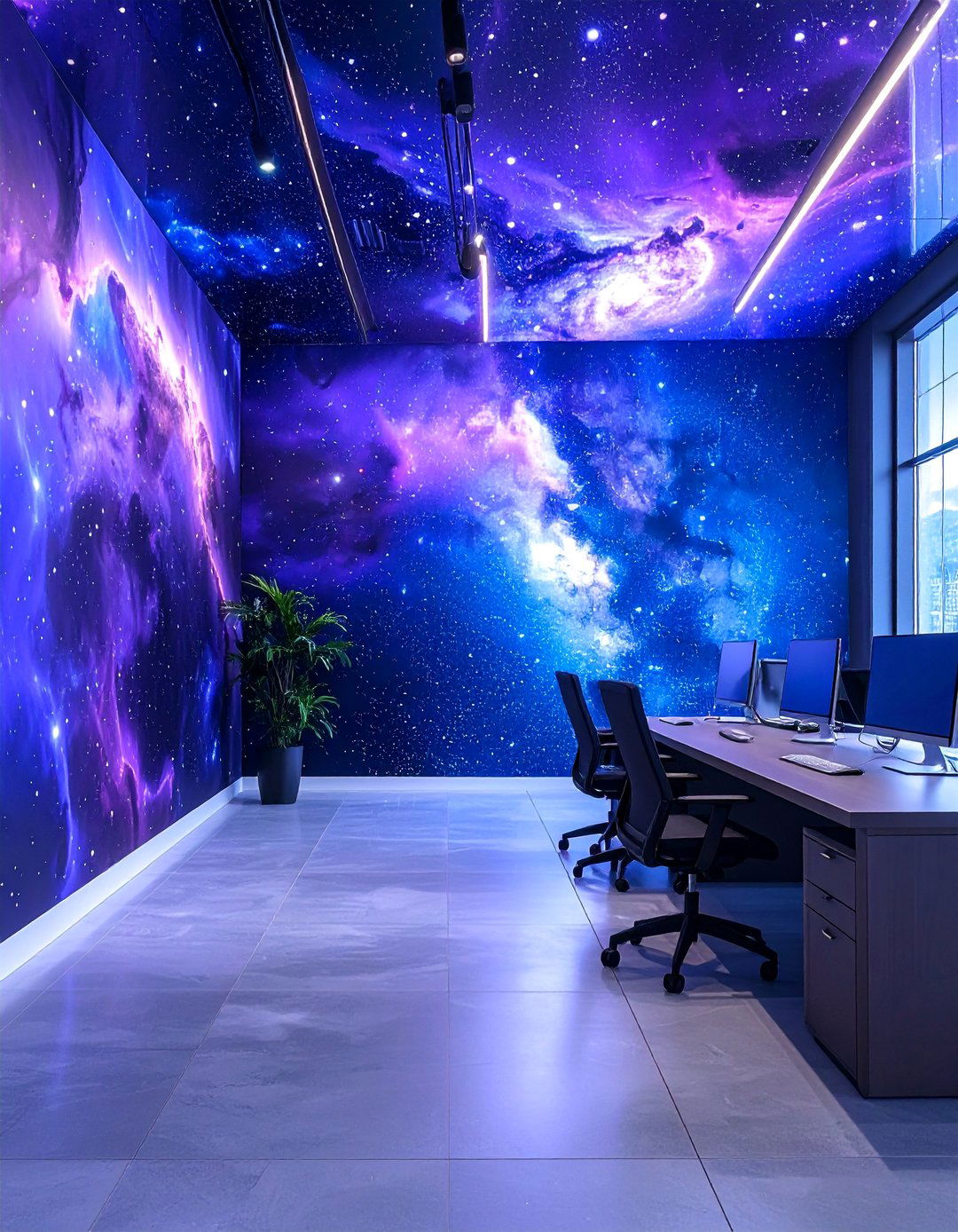 Space and Galaxy Themes - 25 Office Wall Murals to Inspire Productivity and Creativity