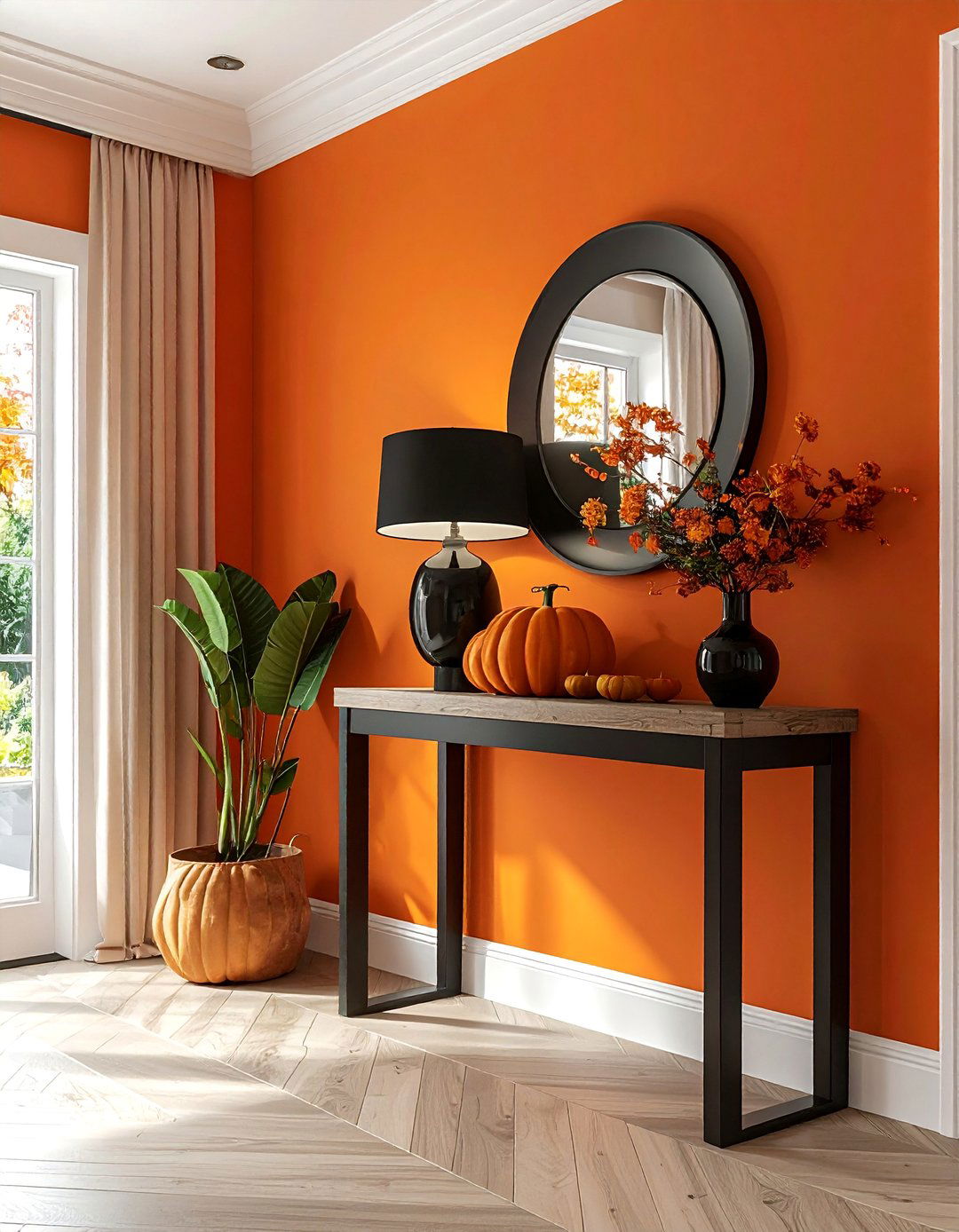 Spiced Pumpkin and Black Accent Palette - 40 Warm Color Palettes for Every Room in the House