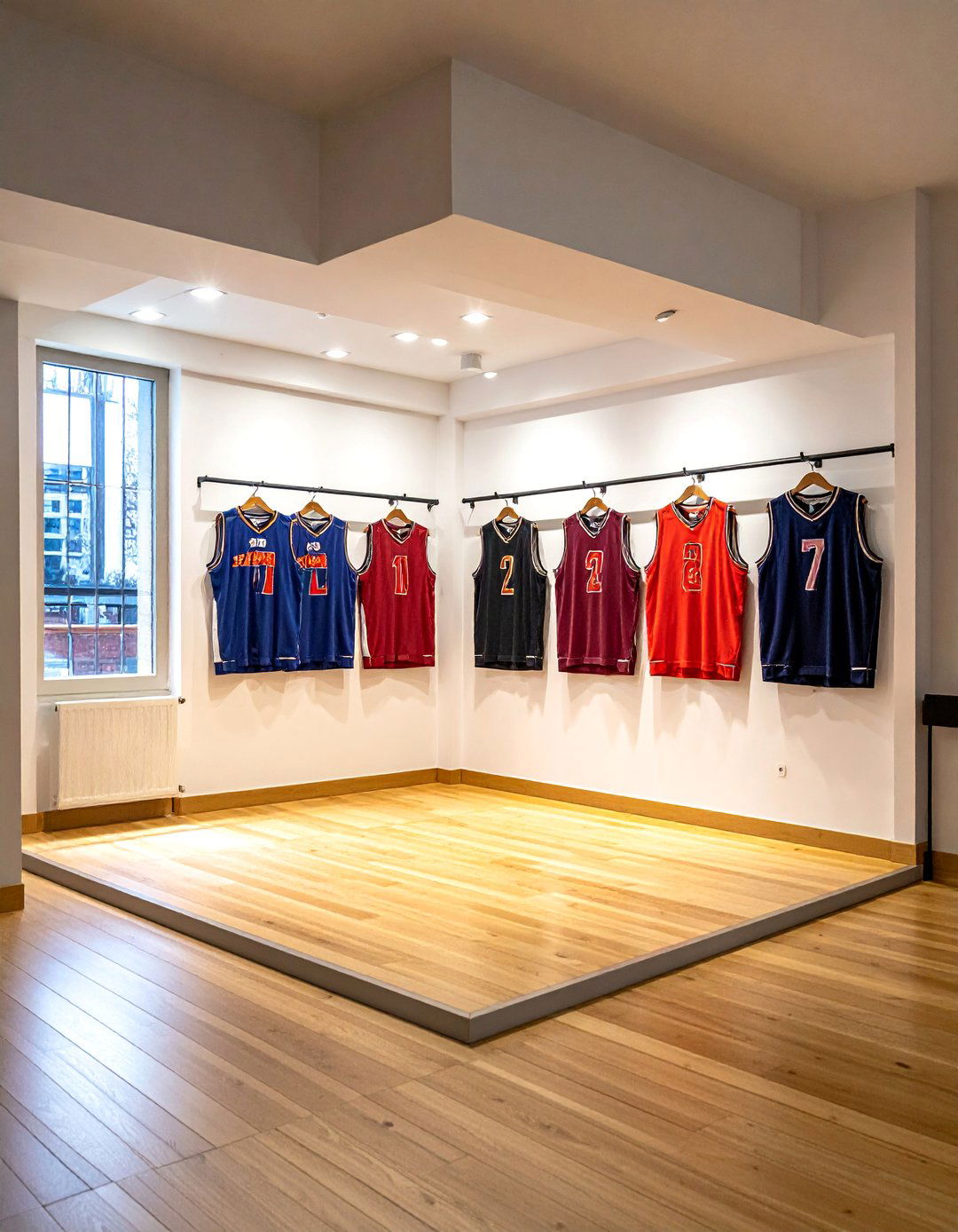 Sports Jersey Display Corner - 25 Basketball Room Decor Ideas for Sports Enthusiasts