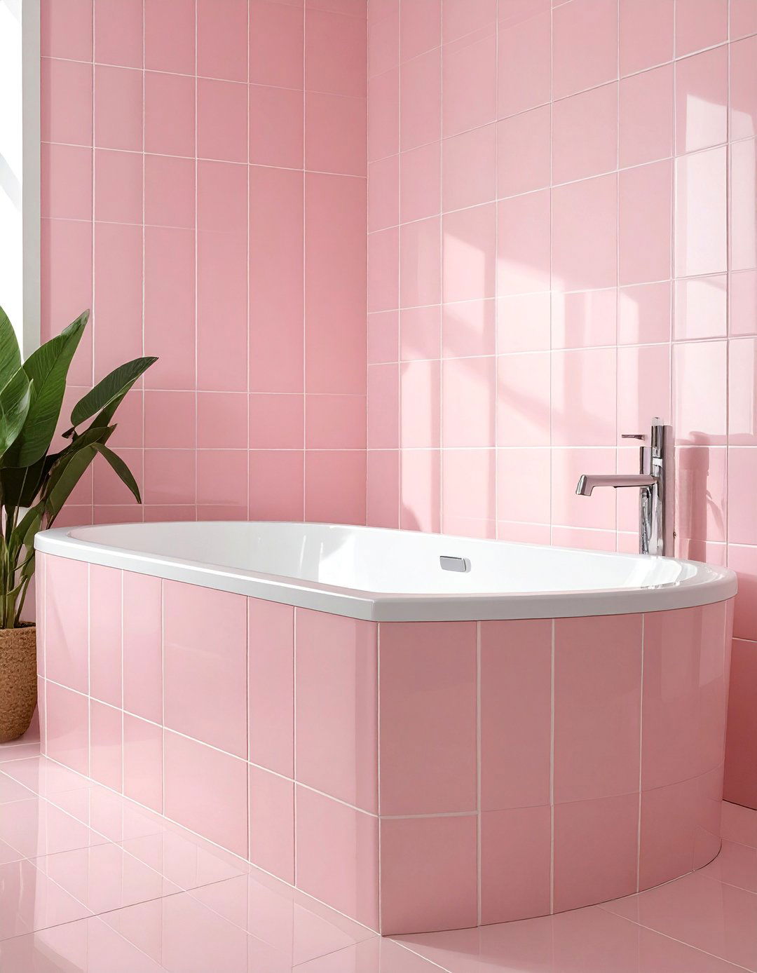 Square Tiles in a Grid Layout - 40 Bathtub Tile Ideas for a Stunning Bathroom