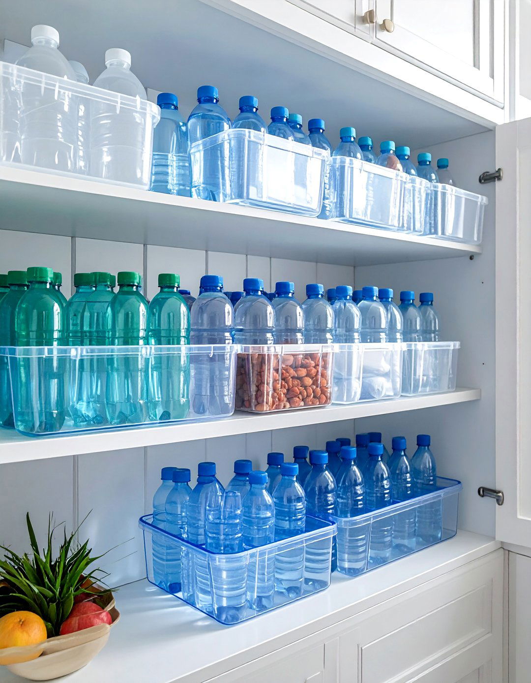 Stackable Cabinet Organizer Tiers - 15 Water Bottle Storage Ideas for Organized Spaces