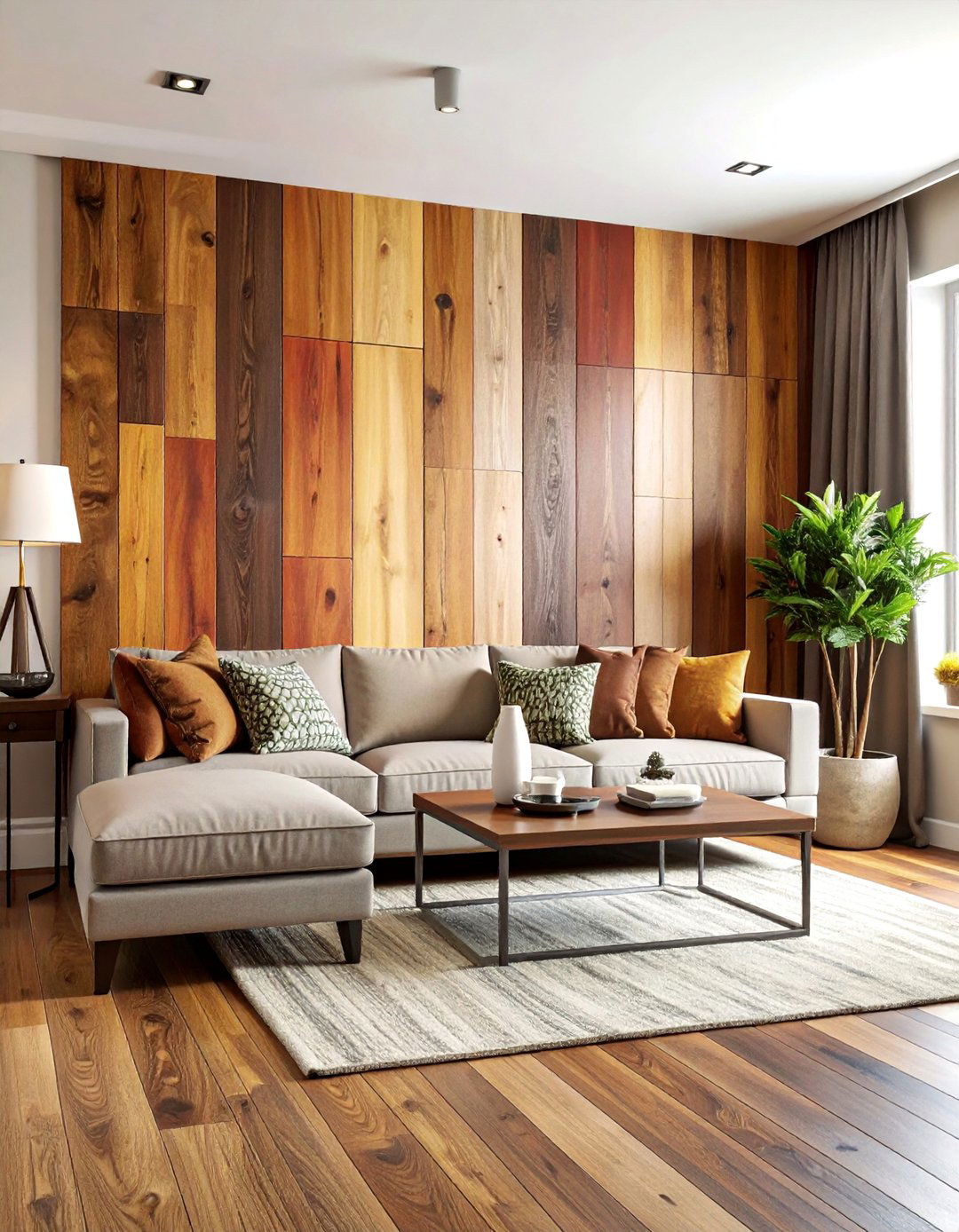 Stained Shiplap in Varied Tones - 40 Shiplap Accent Wall Ideas for Modern Home Decor