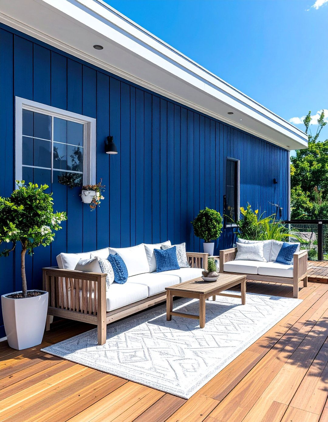 Stained or Painted Wood Deck With Privacy Wall - 20 Deck With Privacy Wall Ideas for Secluded Outdoor Living