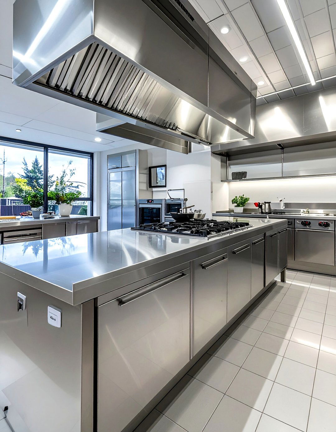 Stainless Steel Professional Appeal - 40 Kitchen Countertop Ideas for Modern Homes