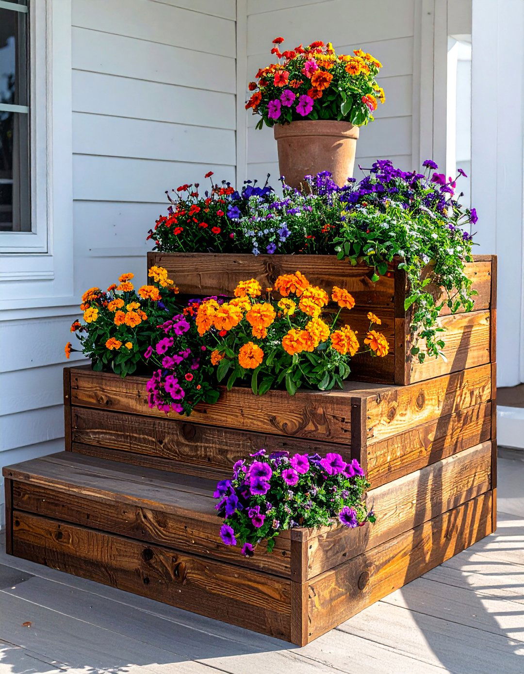 Stair Step Planter Box - 30 Planter Box Ideas for Beautiful Gardens