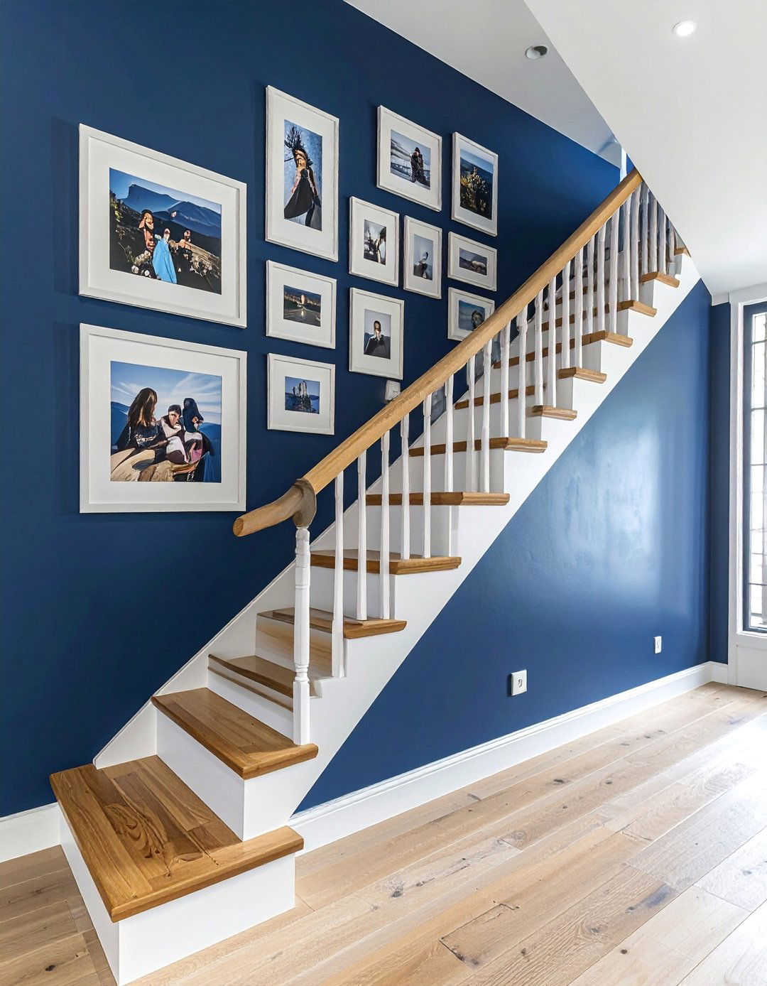 Staircase Gallery Photo Wall - 40 Photo Wall Ideas to Personalize Your Living Space