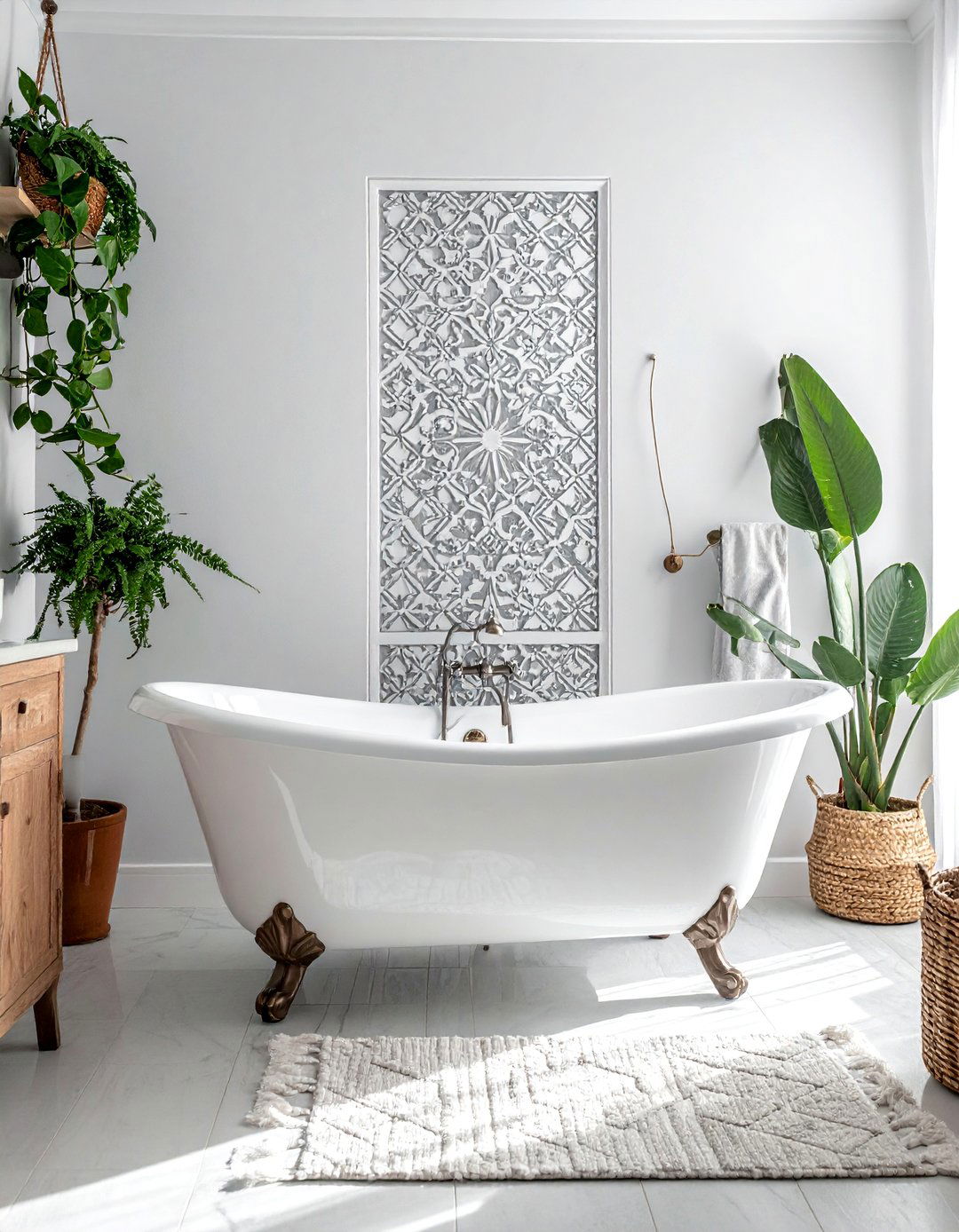 Stenciled Pattern Accent Wall - 25 Accent Wall Ideas to Transform Your Home Decor