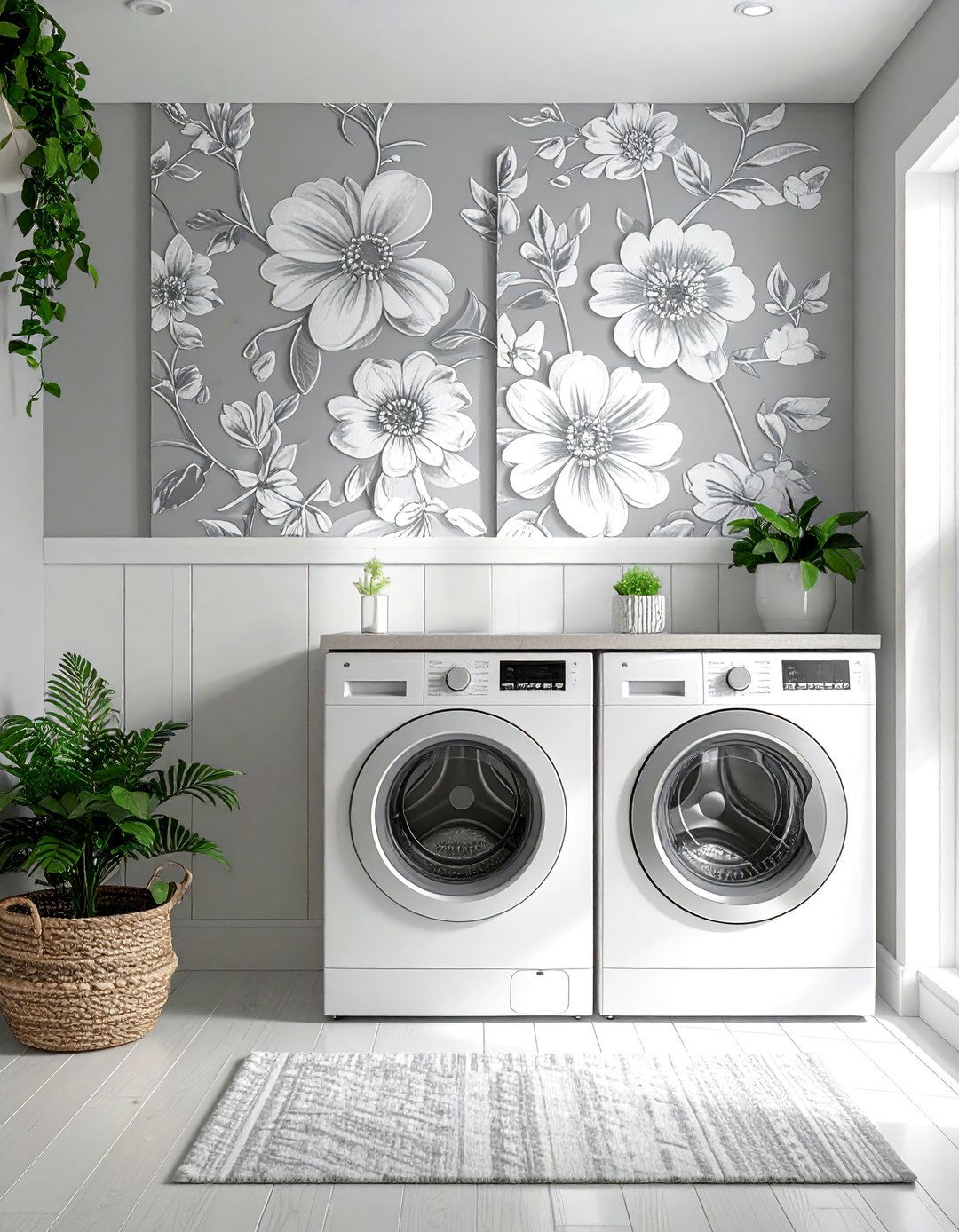 Stenciled Wall Laundry Room Paint - 25 Laundry Room Paint Ideas for a Fresh Look