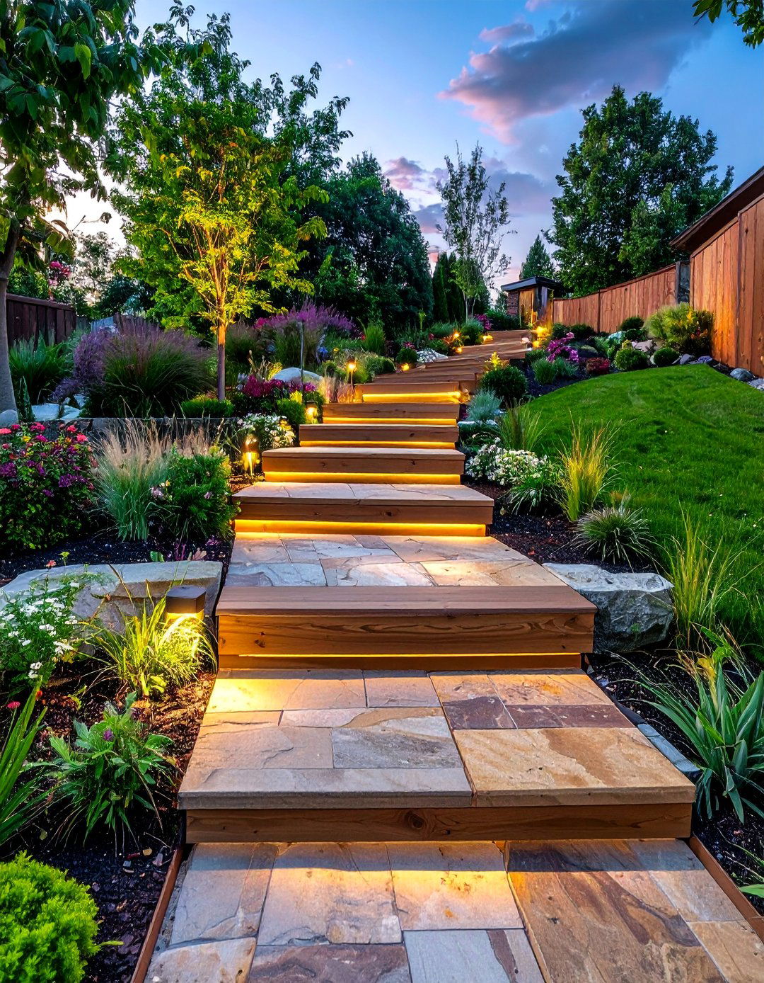 Stepped Pathways and Staircases - 25 Down Sloped Backyard Ideas for Unique Landscaping