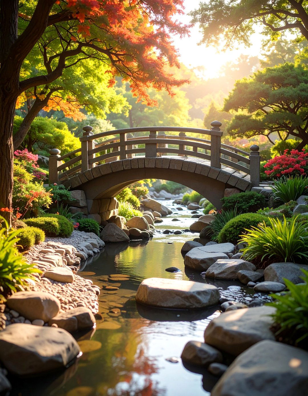 Stone Bridge Over Dry Stream - 40 Japanese Garden Ideas for a Serene Outdoor Retreat