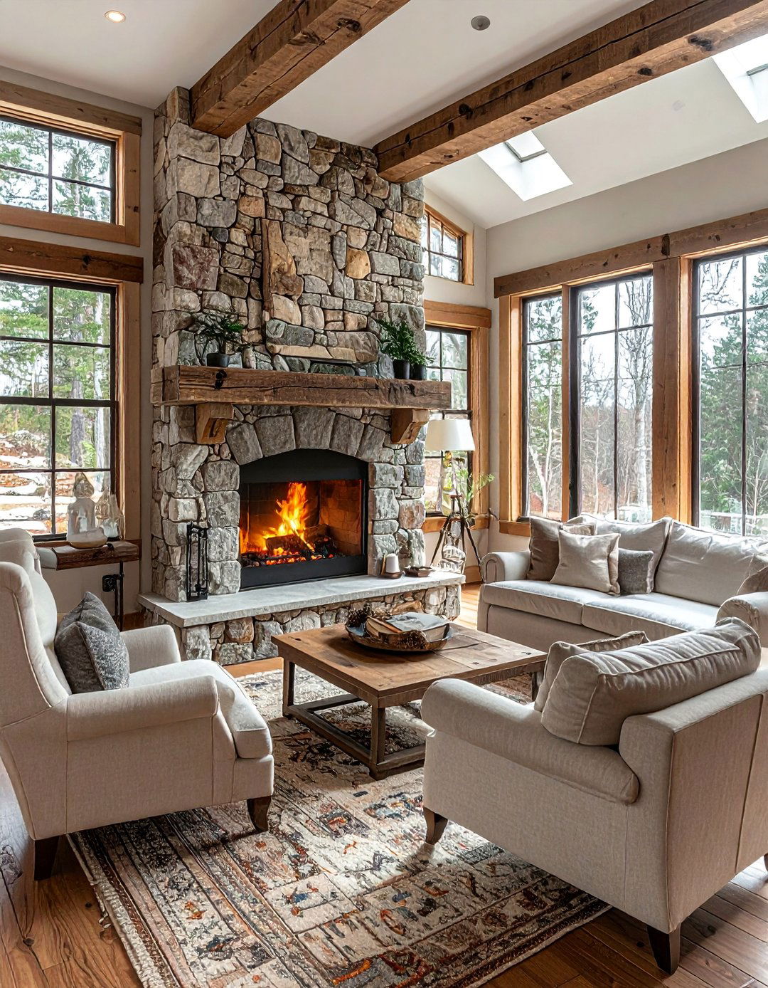 Stone Fireplace Cottage Living Room - 30 Cottage Living Room Ideas for a Cozy Retreat