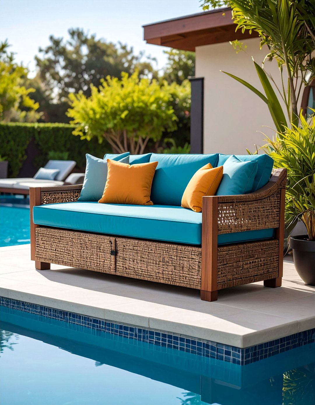 Storage Benches with Hidden Compartments - 20 Pool Furniture Ideas for a Relaxing Outdoor Space