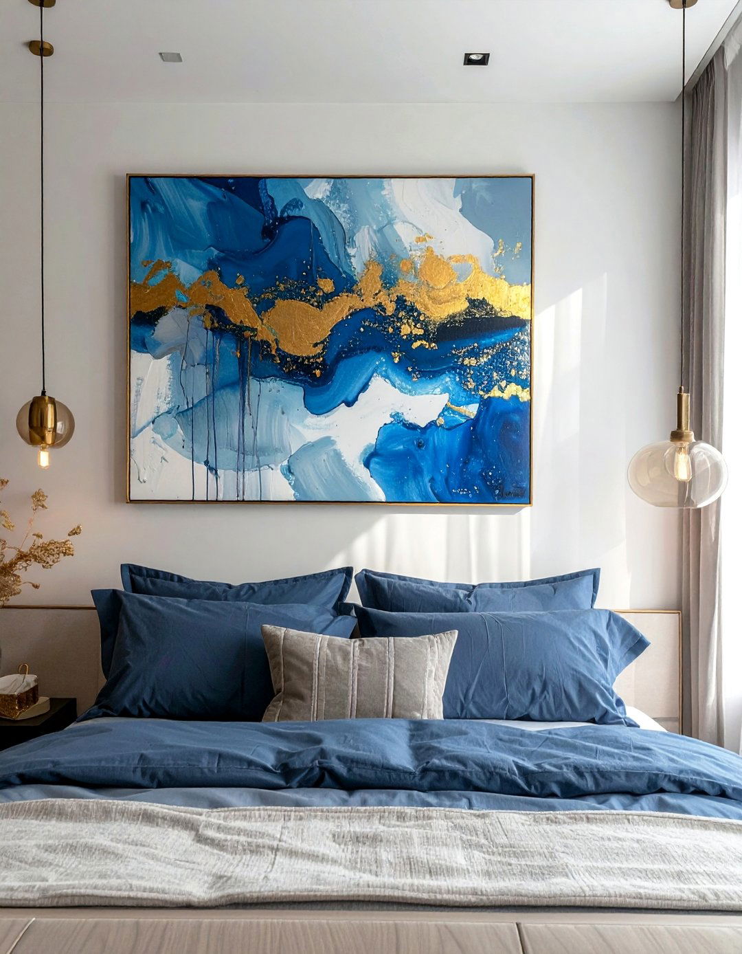 Strategic Placement of a Statement Art Piece - 40 Small Bedroom Ideas for Cozy and Functional Spaces